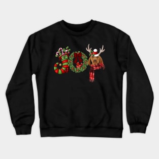 Christmas Joy Dwarf Stocking Reindeer Vizsla Crewneck Sweatshirt